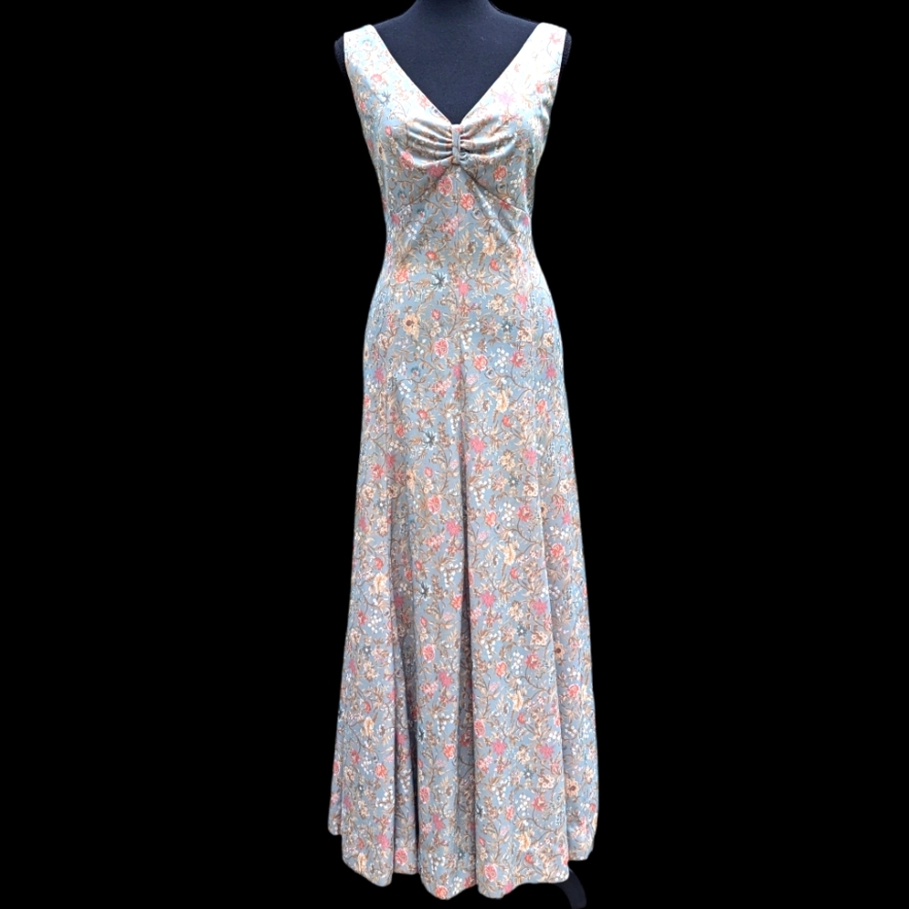Floral Maxi Dress in Light Green